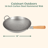 Cuisinart 14" Carbon Steel Hammered Wok, Round