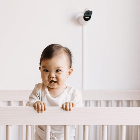 Owlet Cam Audio and Background Sound, Room Temp, Night Vision Smart HD Video Camera Baby Monitor White