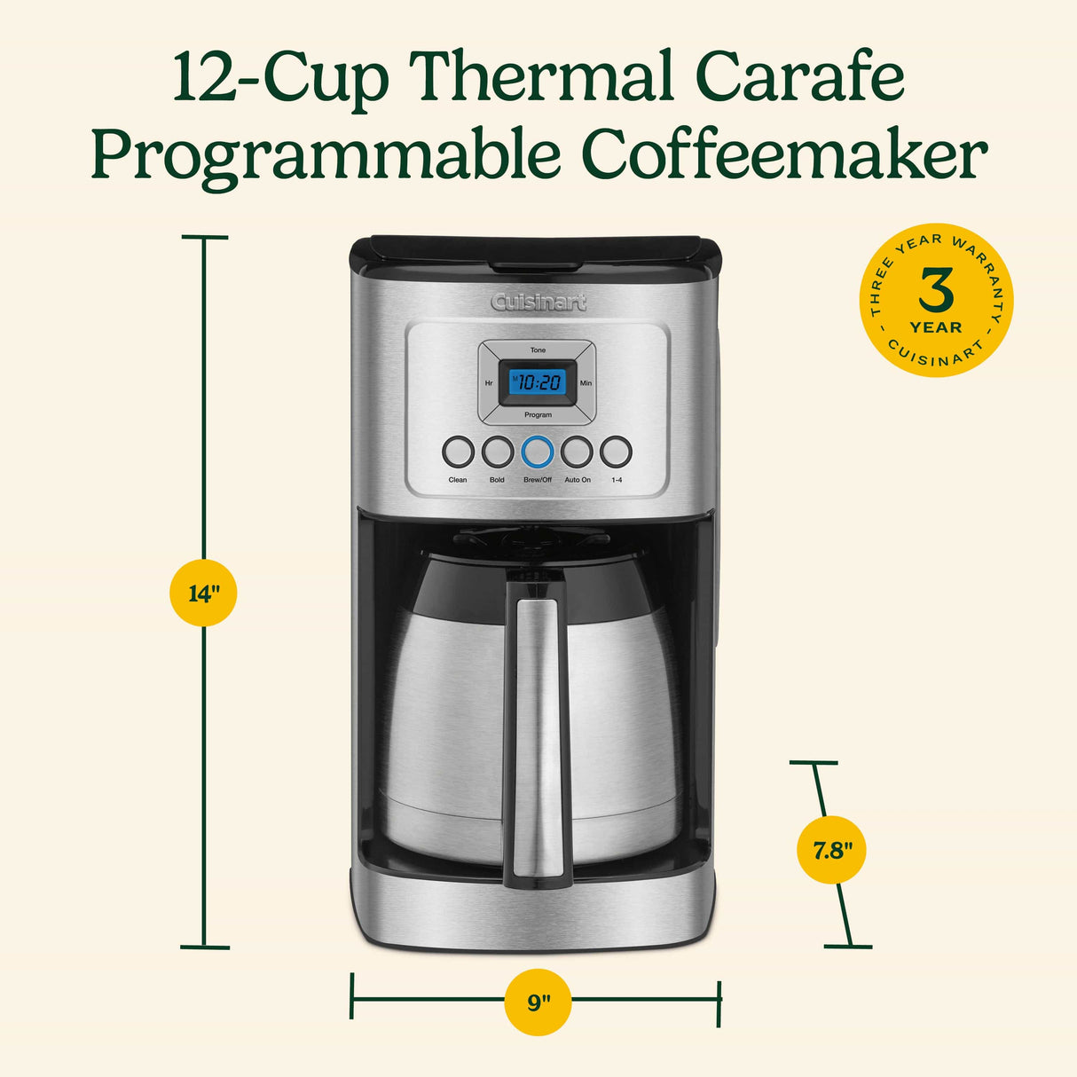 Cuisinart Programmable Thermal Coffee Maker (12 Cup), Black