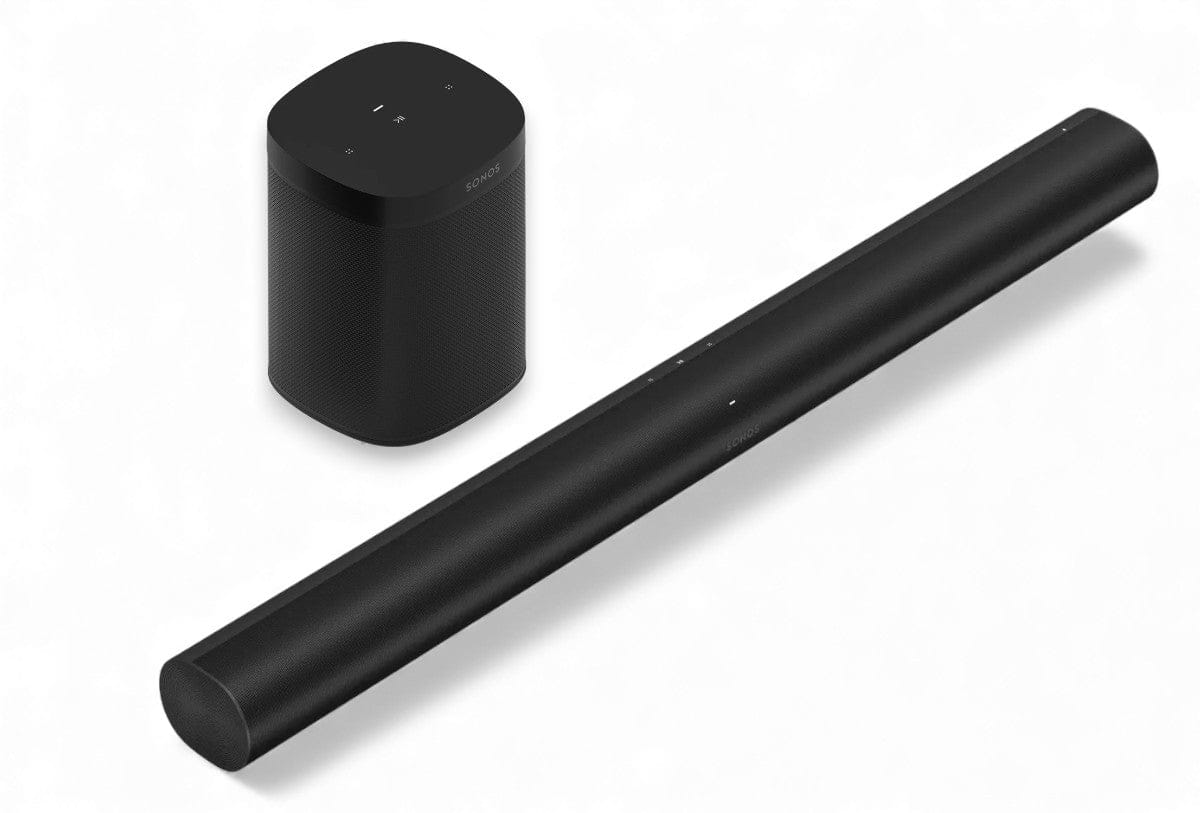 Sonos Arc Soundbar + Sonos One SL Speaker | Dolby Atmos Home Theater Bundle – Certified Refurbished