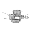 Cuisinart MultiClad Pro Triple Ply Stainless Cookware 7 Piece Set, Silver