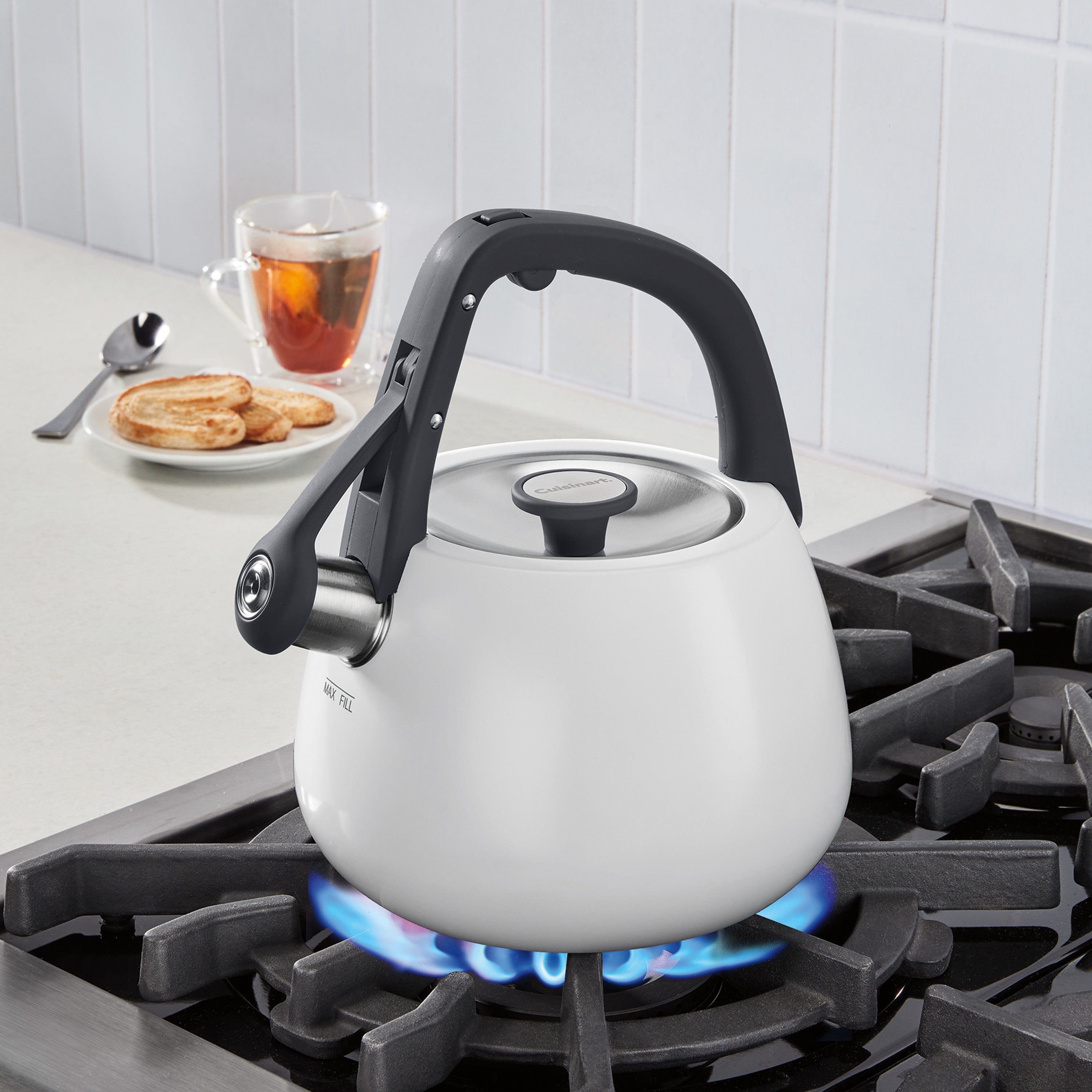 Cuisinart 2 Qt. Matte White Stainless Steel Tea Kettle, White