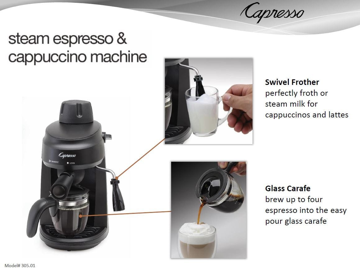 Capresso STEAMESPRESSO 4 Cup Steam Espresso & Cappuccino Machine - Certified Refurbished