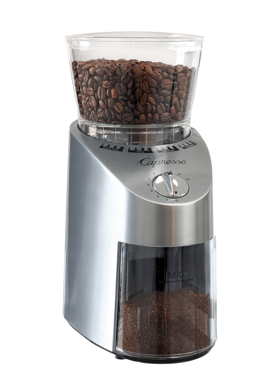 Capresso 8.8oz Infinity Conical Burr Grinder Silver Matte - Certified Refurbished