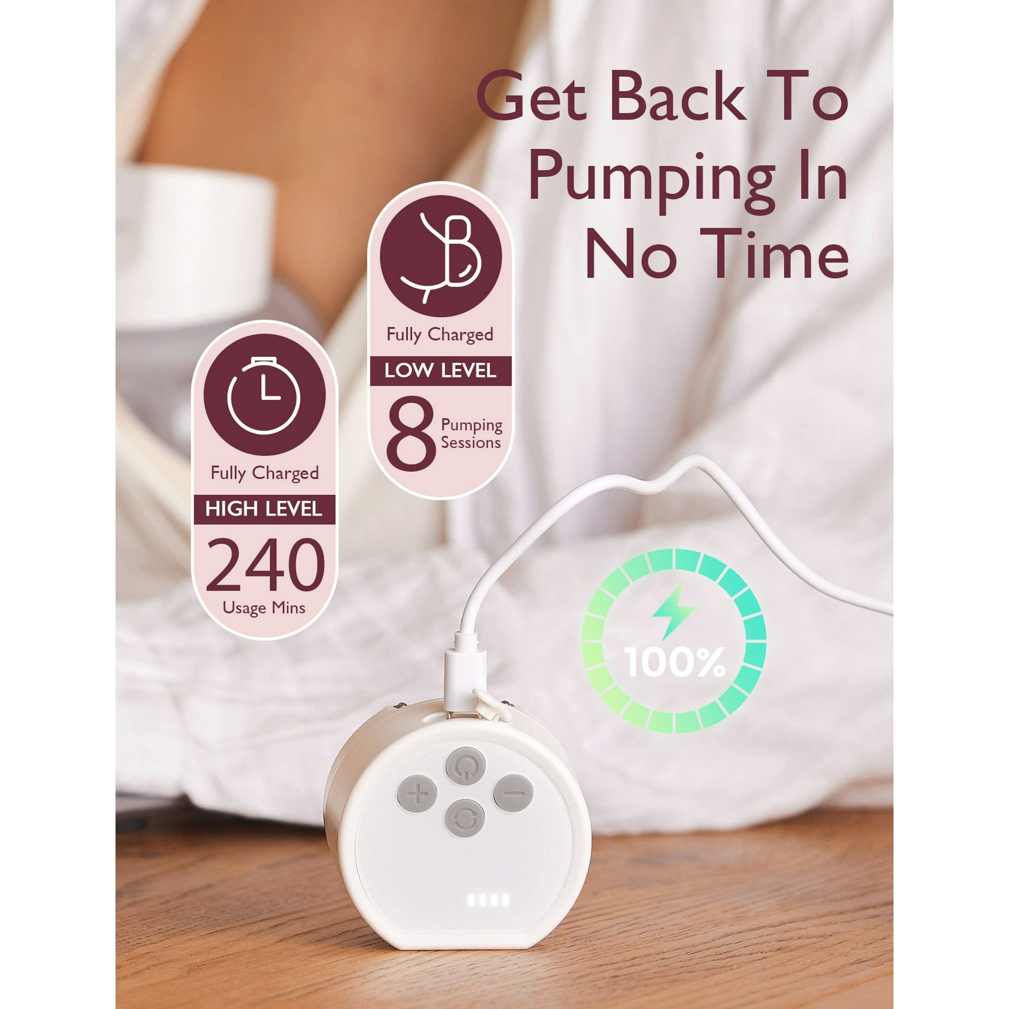 Momcozy S12 Pro Wearable Hands-Free Breast Pump, Soft DoubleFit Flange, 3 Modes, 9 Levels Double Electric Pump, White