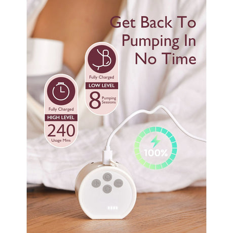 Momcozy S12 Pro Wearable Hands-Free Breast Pump, Soft DoubleFit Flange, 3 Modes, 9 Levels Double Electric Pump, White