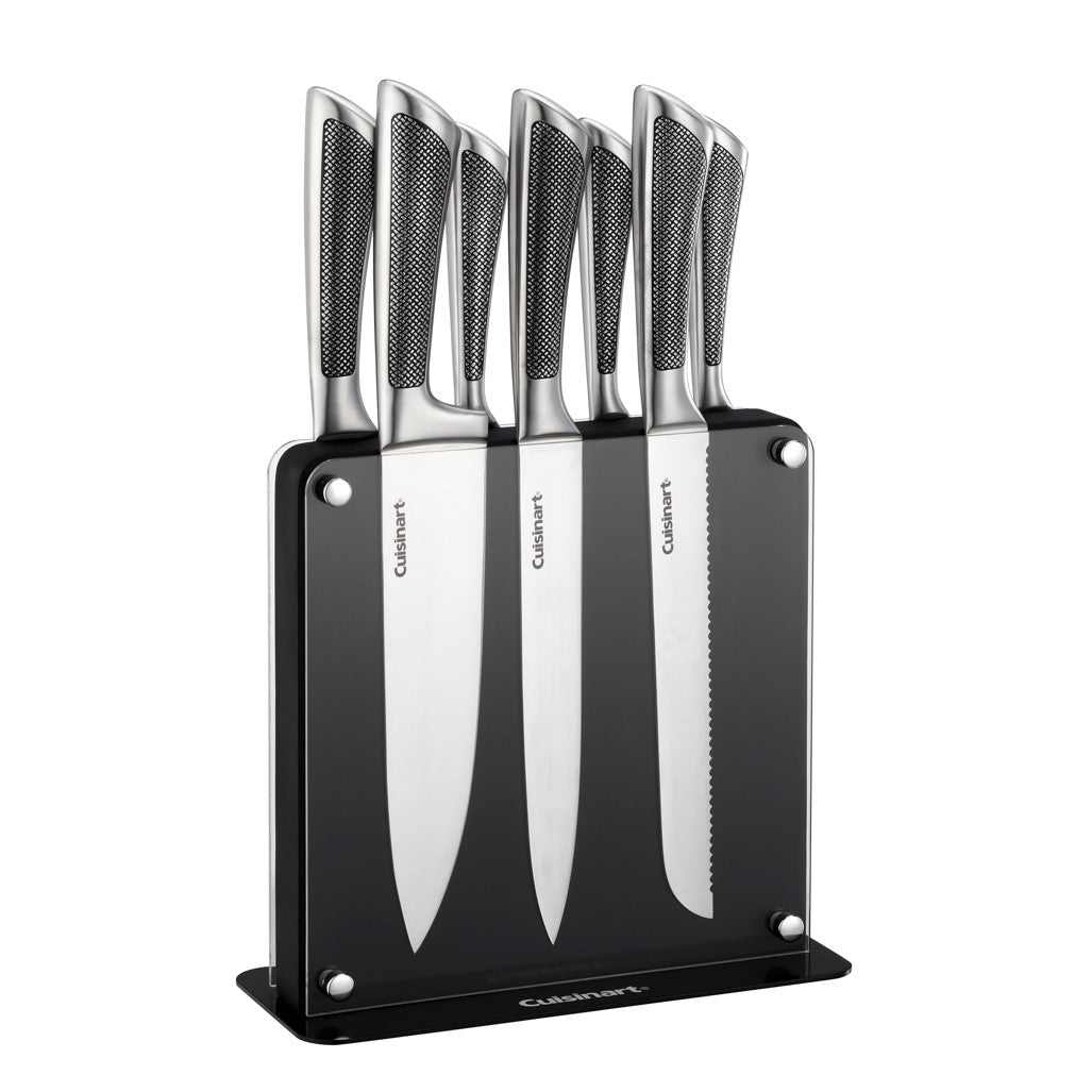 Cuisinart C77-8PMOX Classic 8 Pieces Colored Stainless Steel Cutlery Set with Acrylic Block Black
