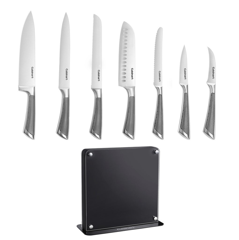 Cuisinart C77-8PMOX Classic 8 Pieces Colored Stainless Steel Cutlery Set with Acrylic Block Black