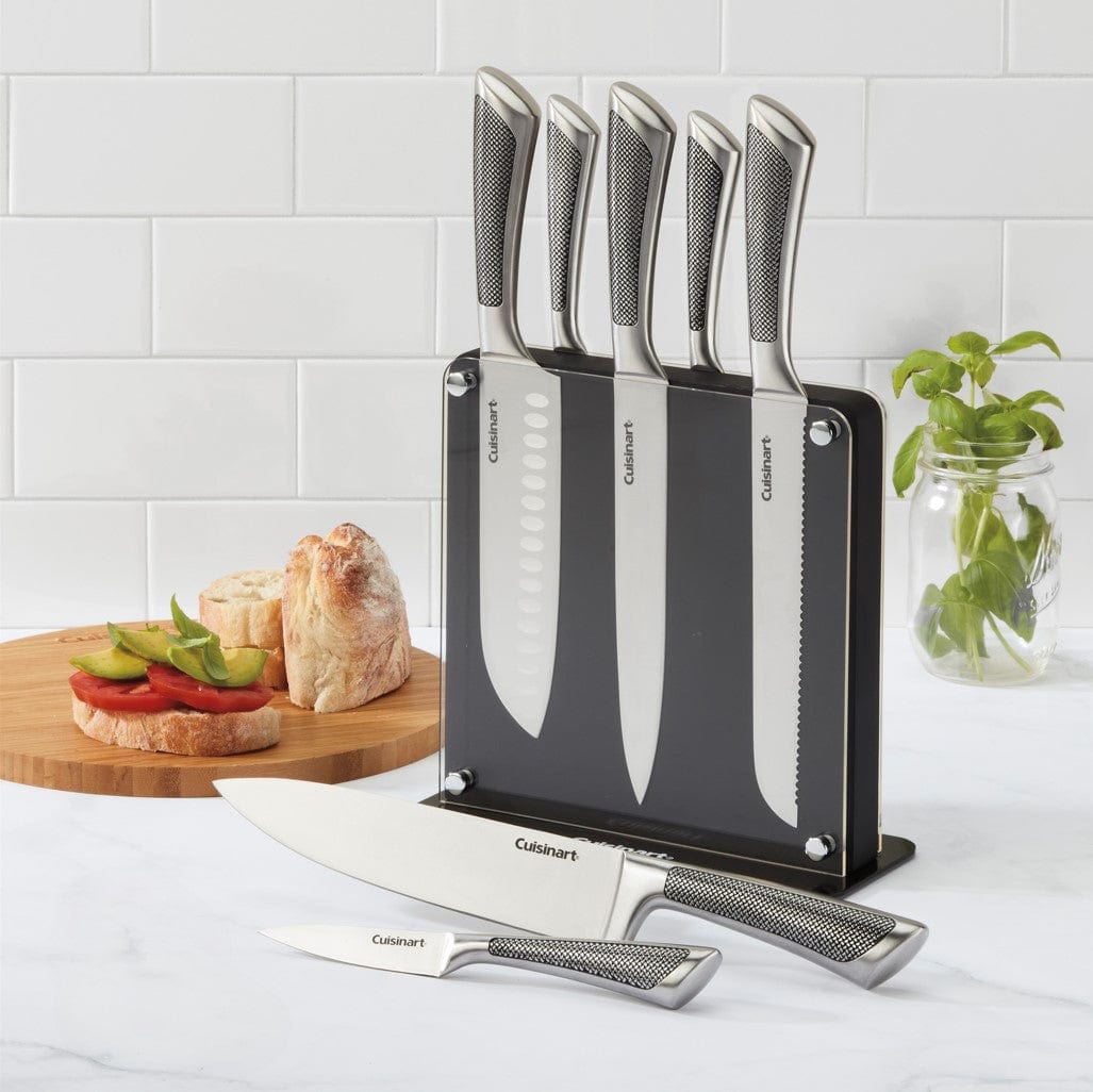 Cuisinart C77-8PMOX Classic 8 Pieces Colored Stainless Steel Cutlery Set with Acrylic Block Black