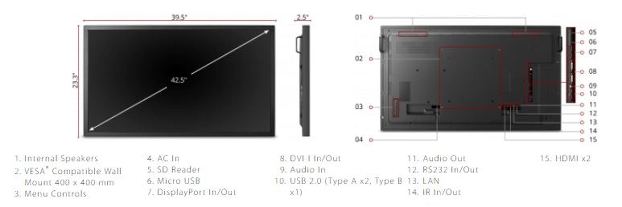 ViewSonic 43" All-in-One Large-Format Commercial Display