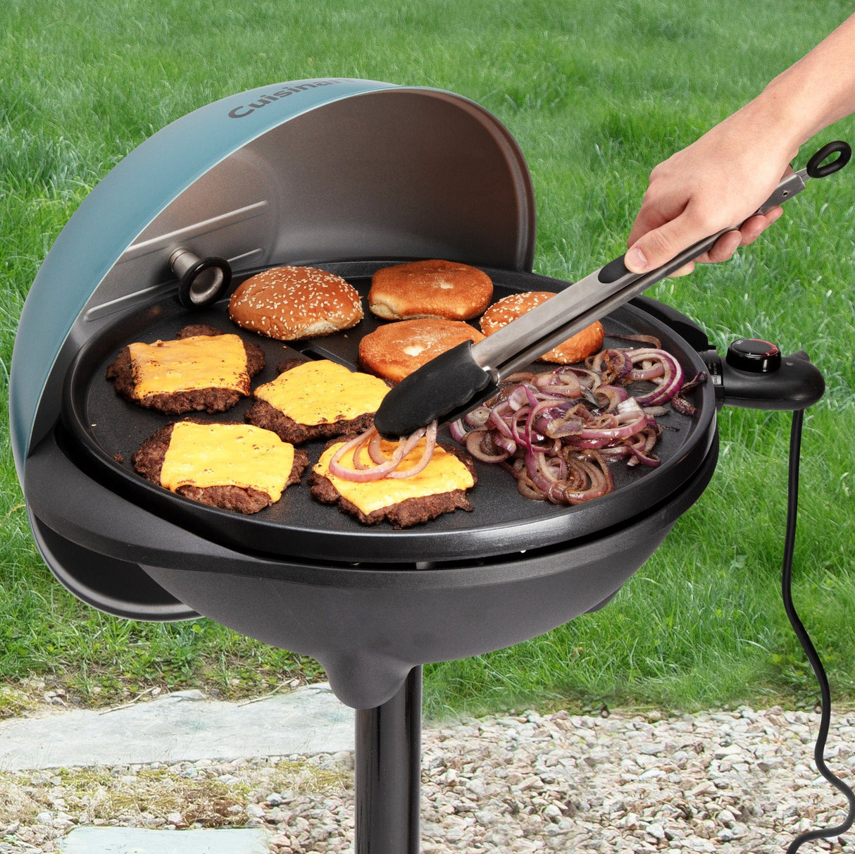 Cuisinart Portable 2-in-1 Indoor/Outdoor Electric Griddle, Blue