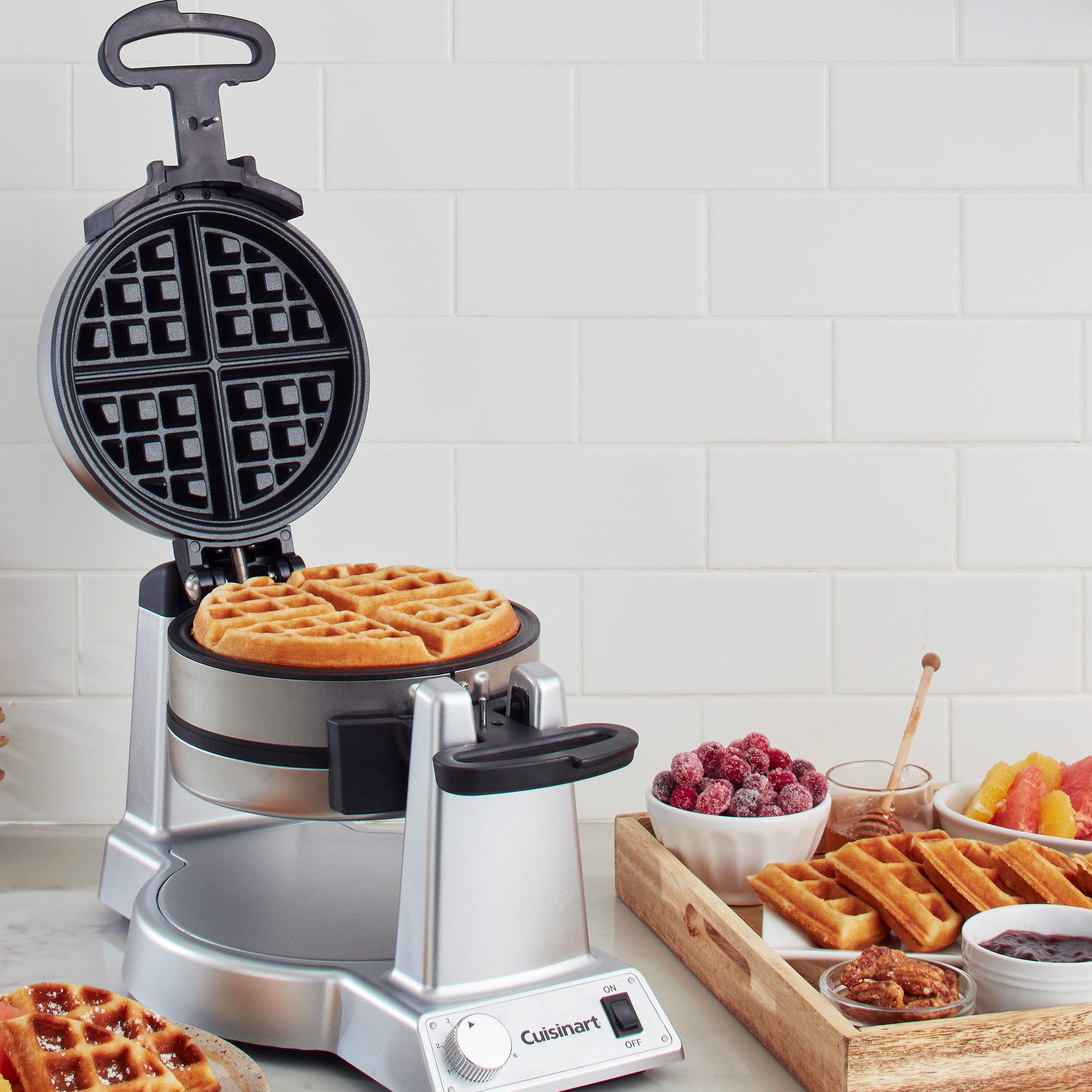 Cuisinart Double Flip Belgian Waffle Maker, Black