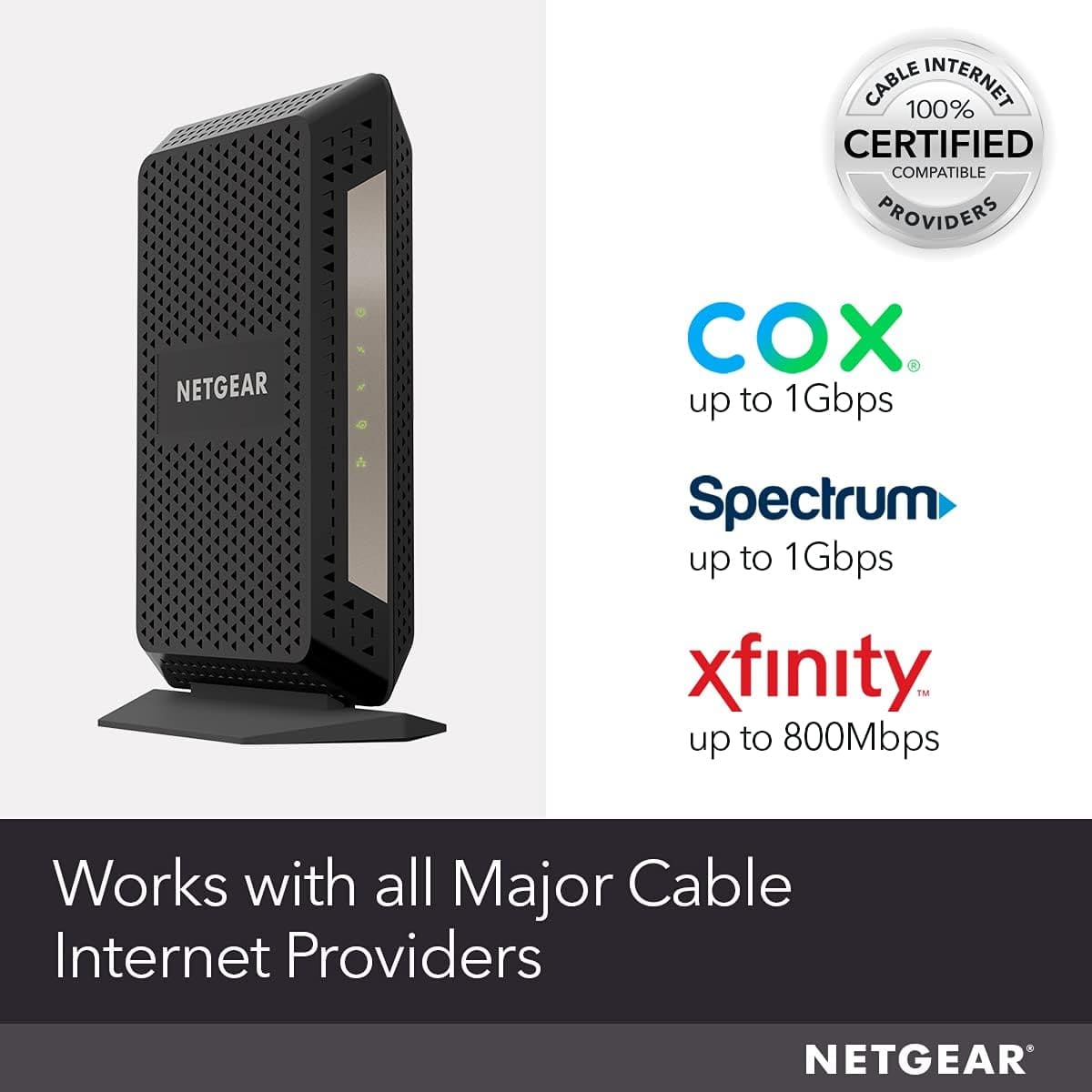 Netgear CM1000 DOCSIS 3.1 Compatible w/ All Cable Providers, Ultra-High Speed Cable Modem - Refurbished