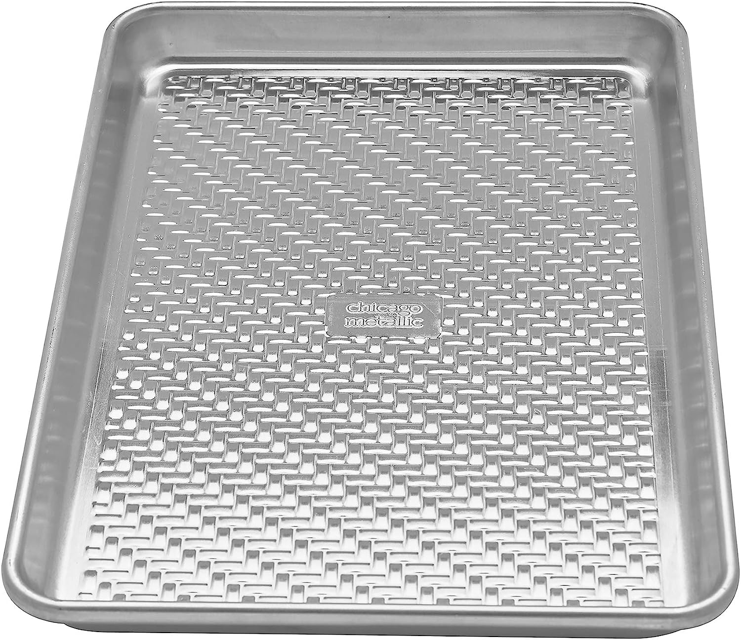 Chicago Metallic CM5234607 Uncoated Textured 9" by 13" Aluminum Small Cookie/Baking Sheet Silver