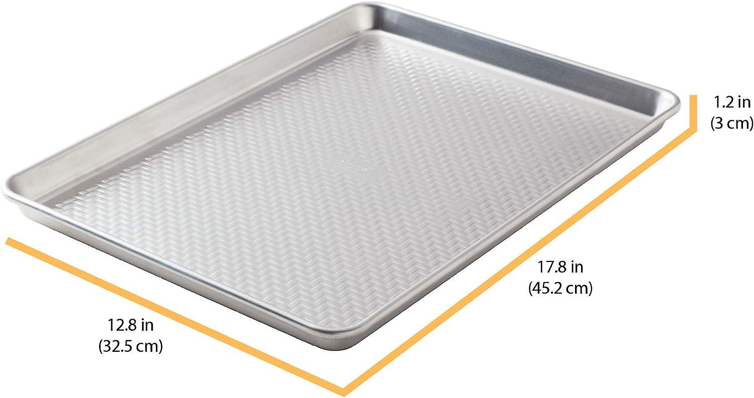 Chicago Metallic CM5234613 13"x18" Uncoated Textured Aluminum Large Cookie/Baking Sheet, Silver