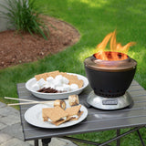 Cuisinart 7.5” Cleanburn Smokeless Table Top Fire Pit, Silver & Black