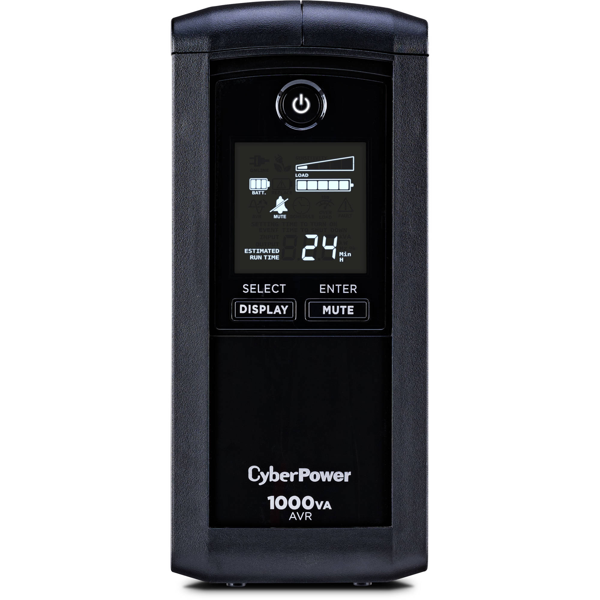 CyberPower CP1000AVRLCD-R 1000VA/600W Intelligent LCD UPS System with AVR and LCD - New Battery Certified Refurbished