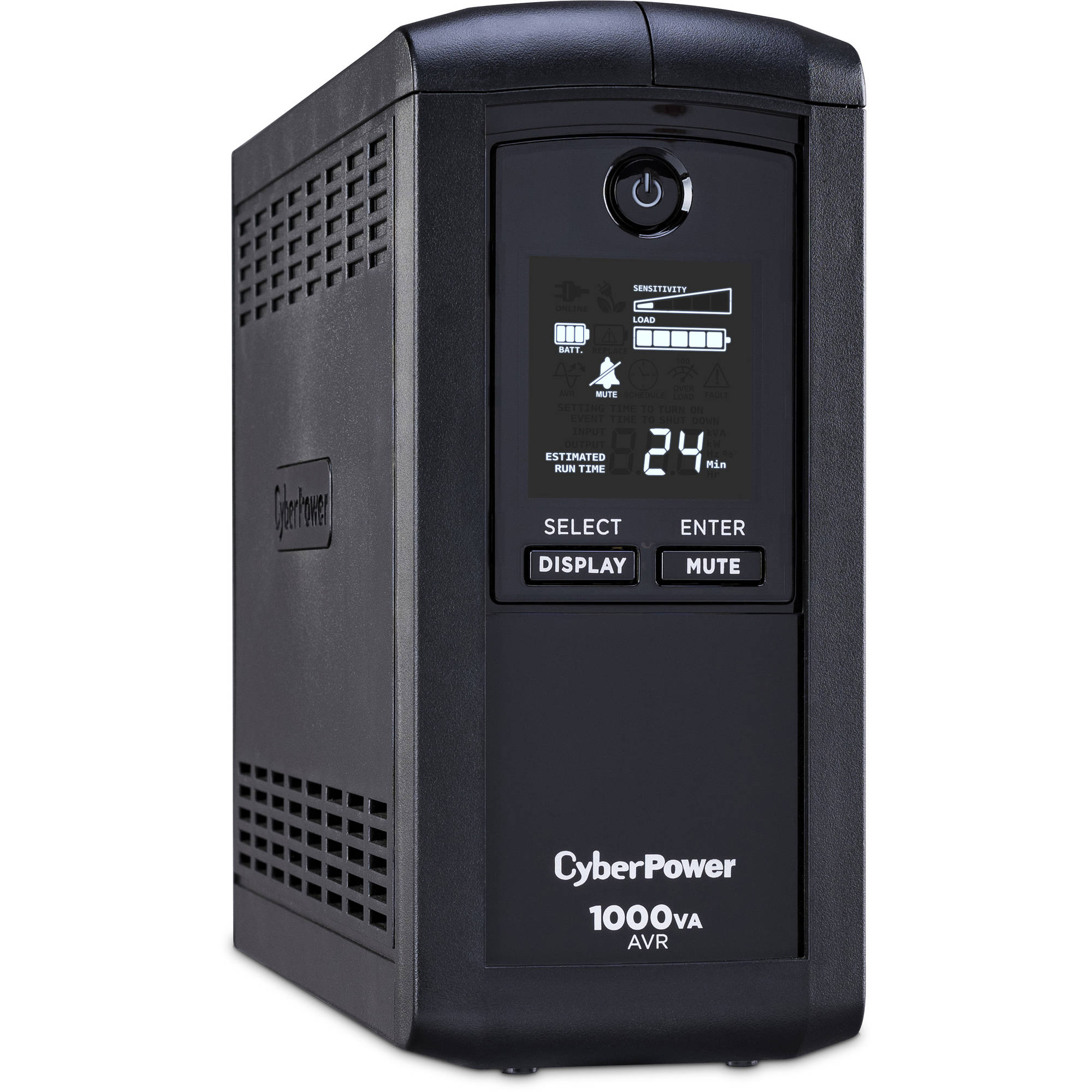 CyberPower CP1000AVRLCD-R 1000VA/600W Intelligent LCD UPS System with AVR and LCD - New Battery Certified Refurbished