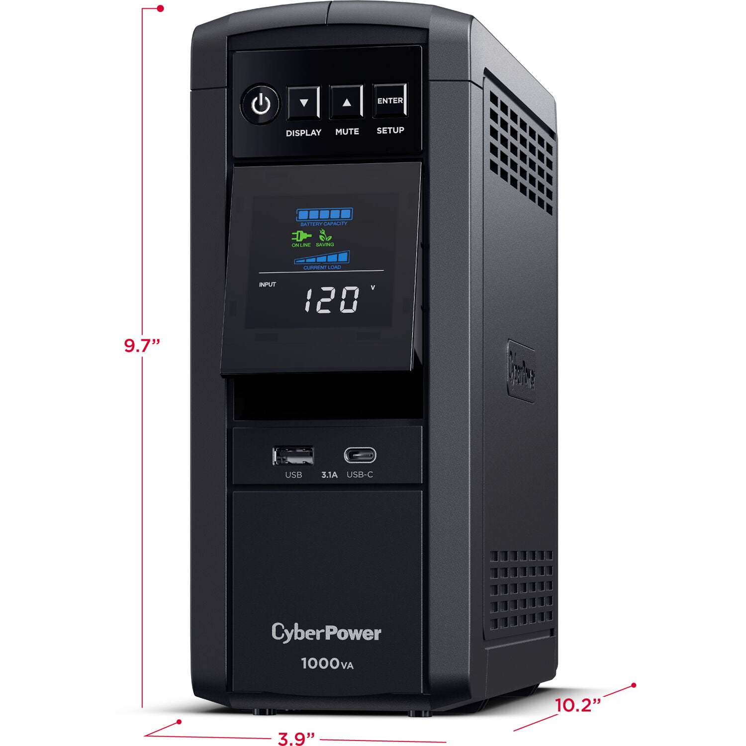 CyberPower CP1000PFCLCD-R PFC 1000VA / 600W Pure Sine Wave UPS System - New Battery Certified Refurbished