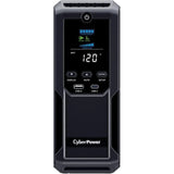 CyberPower CP1500AVRLCD3 Intelligent LCD Series 1500VA/900W, 12 Outlets, 2 USB Ports, AVR, Mini Tower UPS System, Black - Certified Refurbished