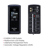 CyberPower 850 VA 510 Watts 9 Outlets UPS - Certified Refurbished