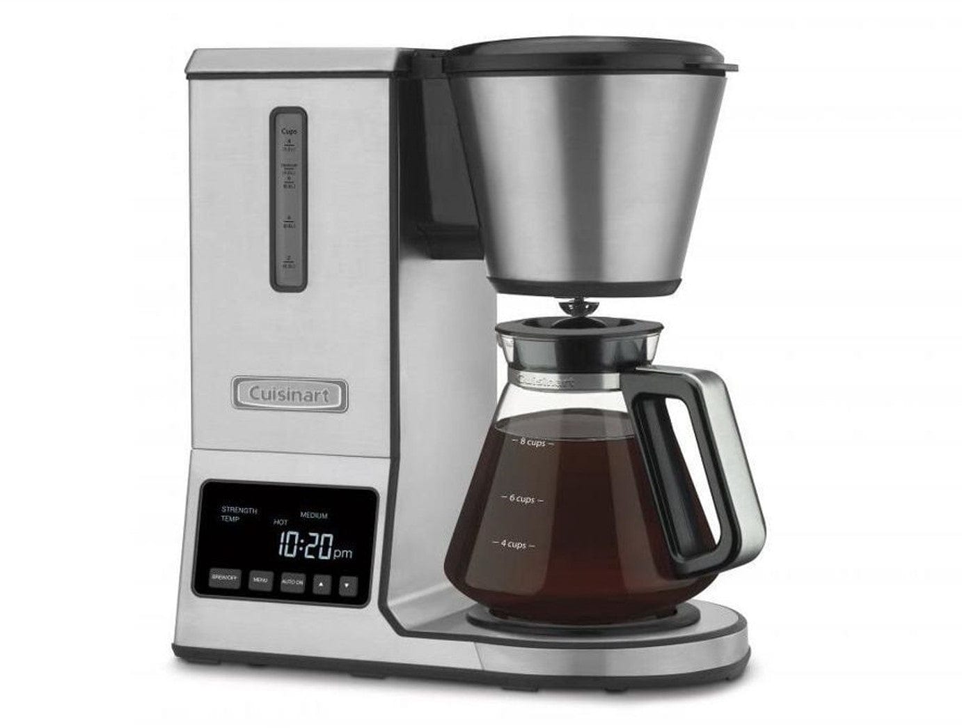 Cuisinart PurePrecision 8-Cup Pour-Over Coffee Brewer with Glass Carafe, Silver - Certified Refurbished