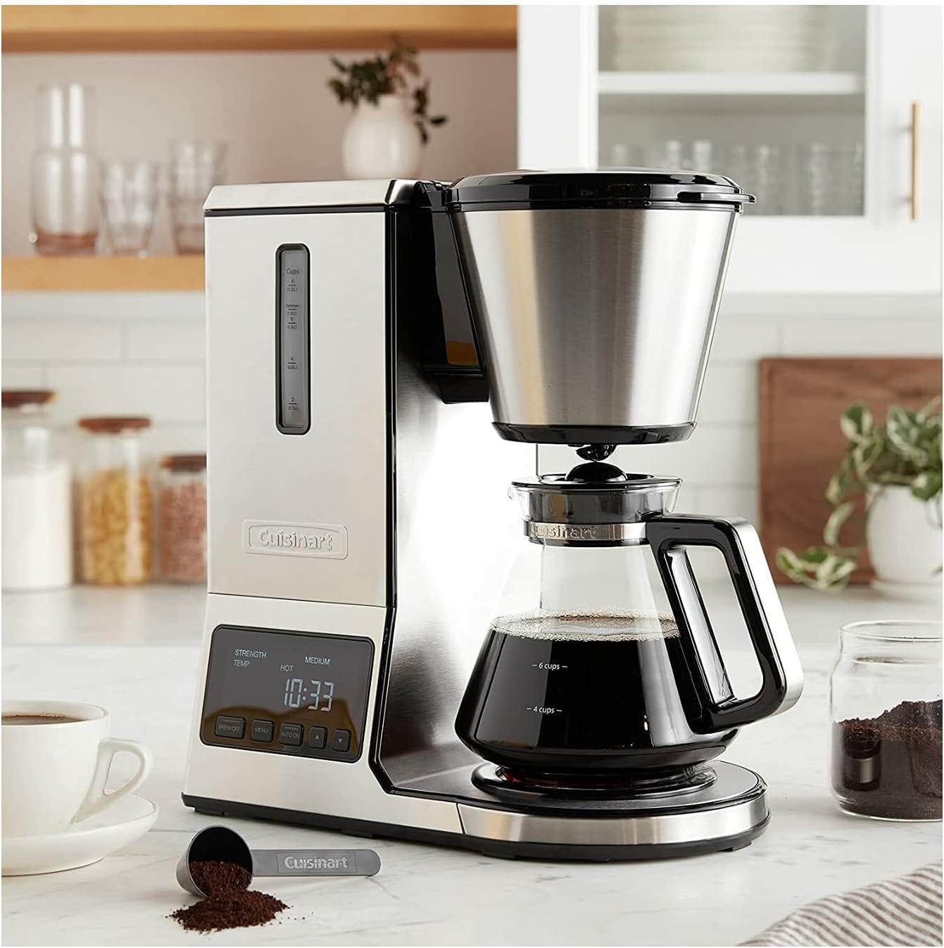 Cuisinart PurePrecision 8-Cup Pour-Over Coffee Brewer with Glass Carafe, Silver - Certified Refurbished