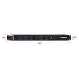 CyberPower Surge Protector, 120V/15A, 12 Outlets, 15 ft Power Cord, 1U Rackmount - Certified Refurbished