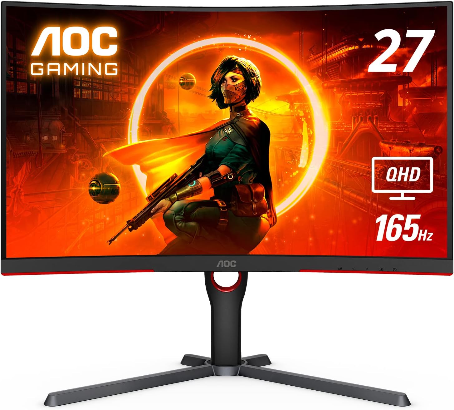 AOC 27" 2560x1440 165Hz Curved Monitor - Certified Refurbished