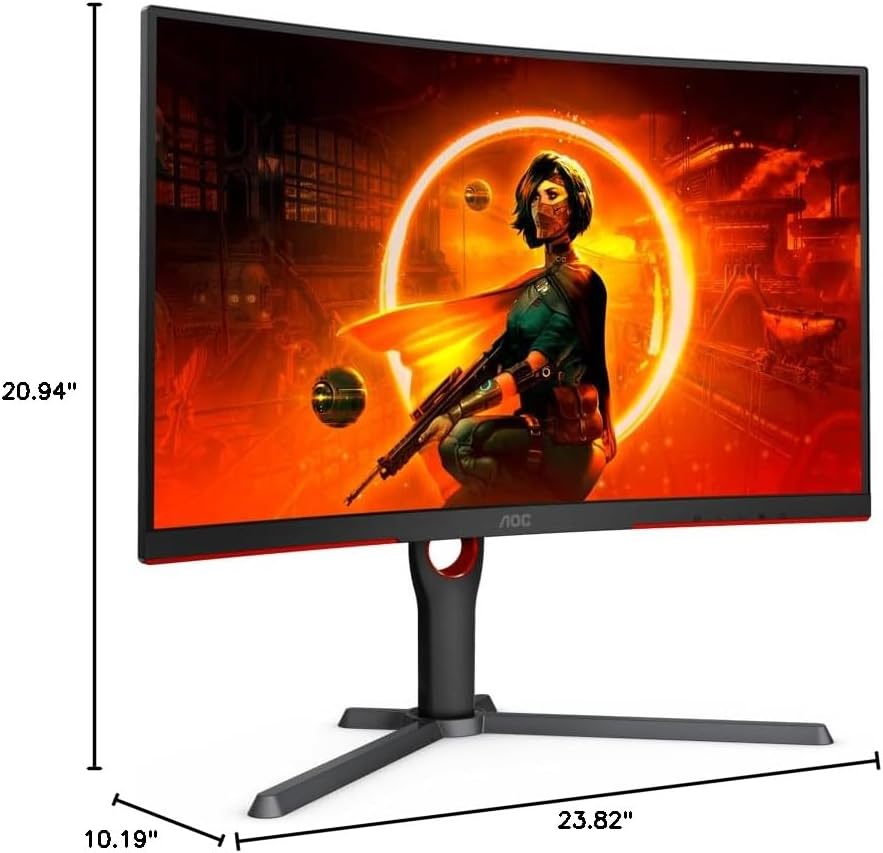 AOC CQ27G3Z 27" 2560x1440 240Hz Curved QHD Gaming Monitor - Certified Refurbished