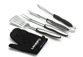 Cuisinart 4-Piece Grill Tool Set with Grill Glove, Black
