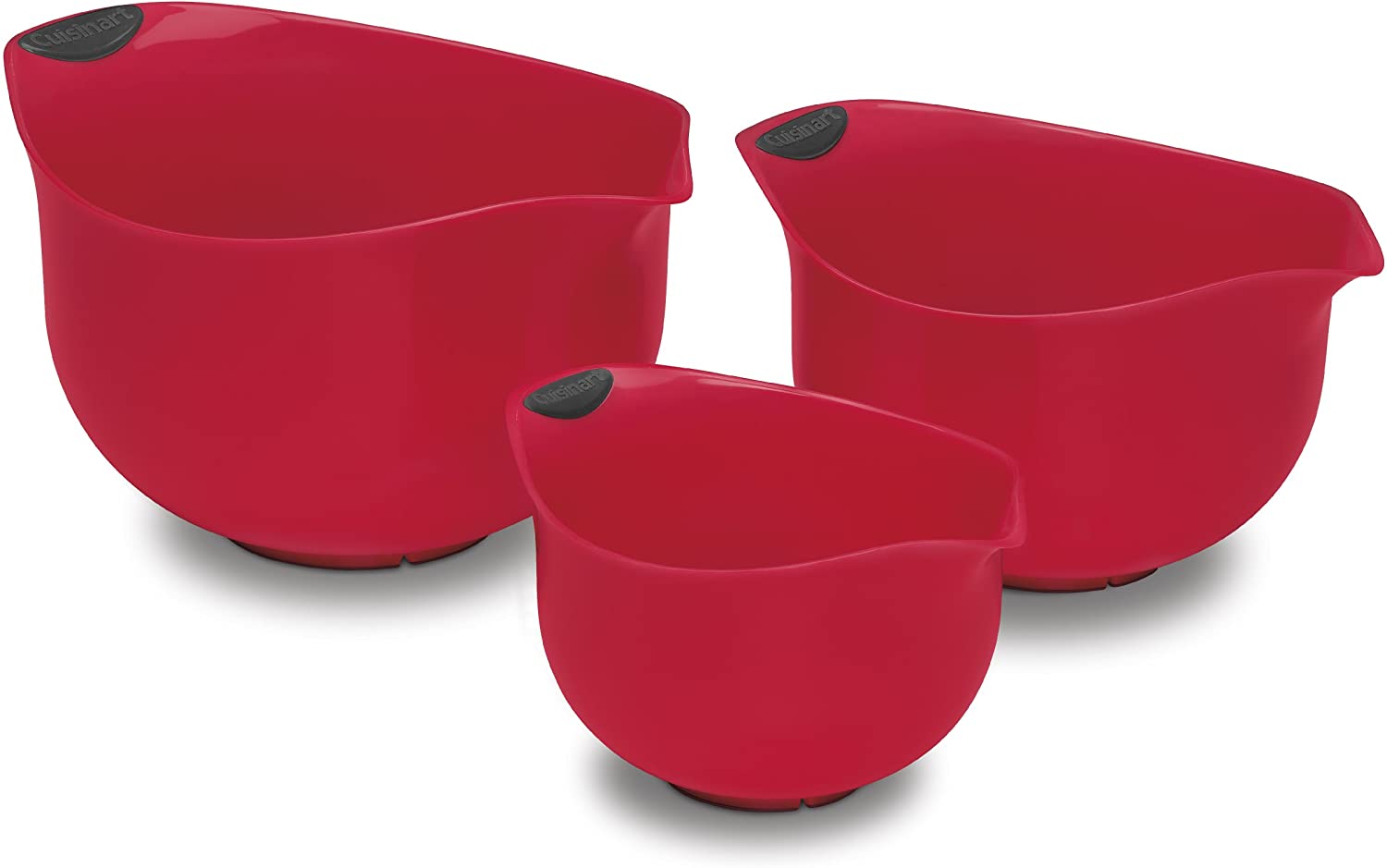 Cuisinart Set of 3 BPA-free Mixing Bowls, Red