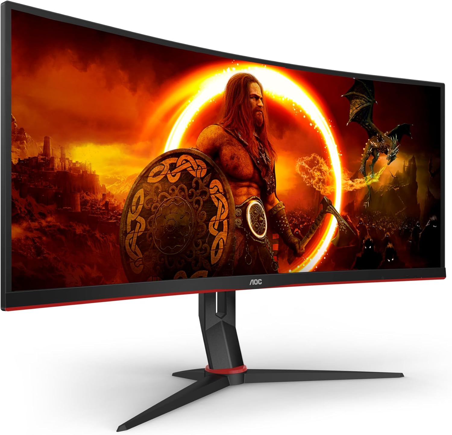 AOC 34" 3440x1440 144Hz WQHD Curved Gaming Monitor - Certified Refurbished