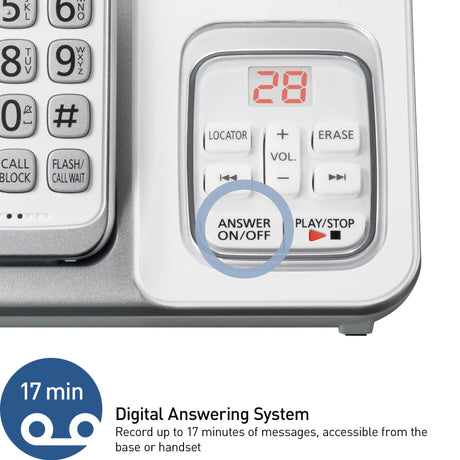 Panasonic Cordless Phone, Call Block & Answering Machine, 2 Handsets - Certified Refurbished