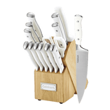 Cuisinart Triple Rivet 15 Piece Knife Block Set, White