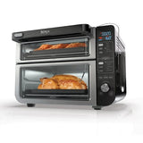Ninja 12-in-1 Smart FlexDoor, Thermometer, Rapid Top Convection and Air Fry Bottom Double Oven, Toaster Oven, Stainless Steel - Open Box