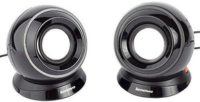Lenovo M0520 2.0 USB-Powered Compact Speaker System, 2W RMS, 90Hz–20kHz, Black - Certified Refurbished