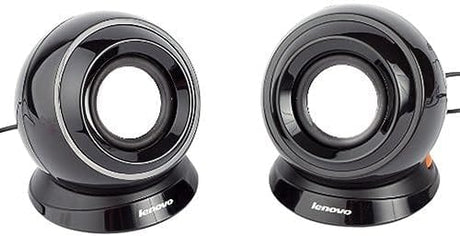 Lenovo M0520 2.0 USB-Powered Compact Speaker System, 2W RMS, 90Hz–20kHz, Black - Certified Refurbished