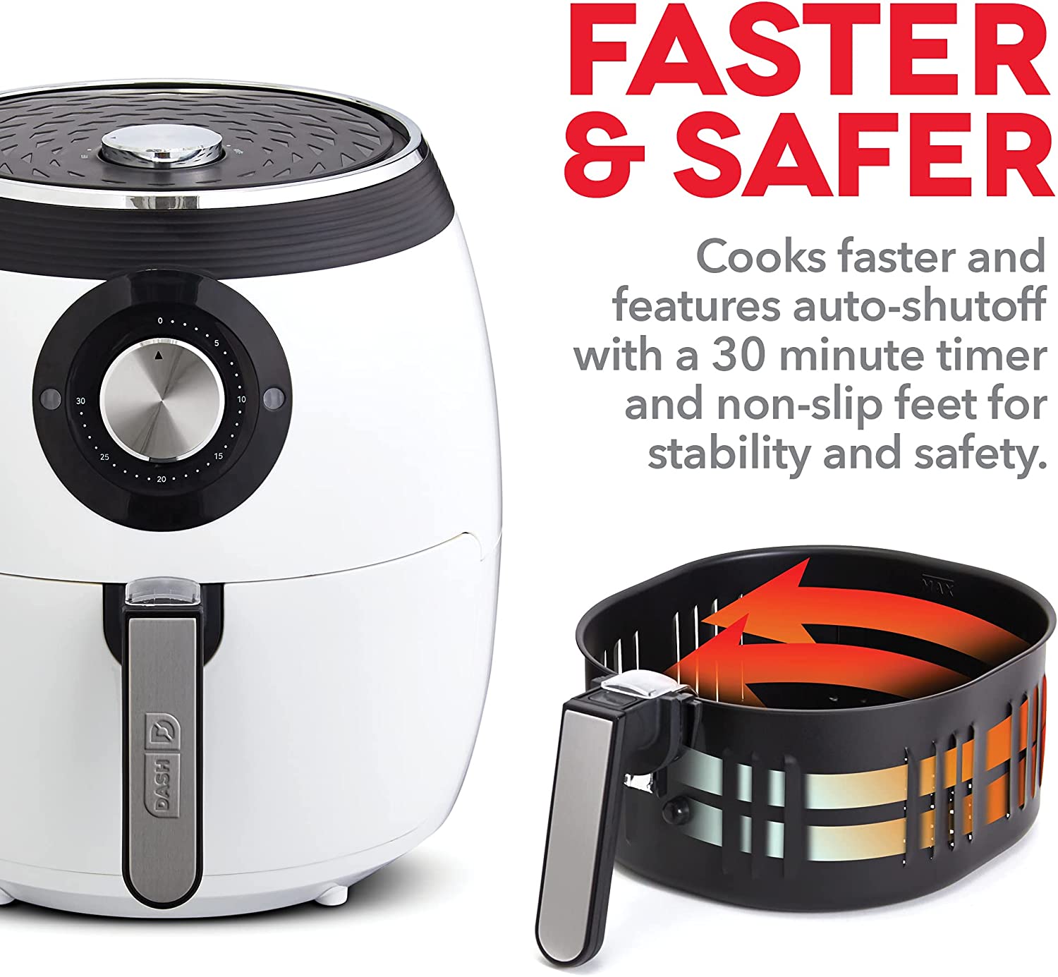 Dash Deluxe Air Fryer 6QT. White - Certified Refurbished