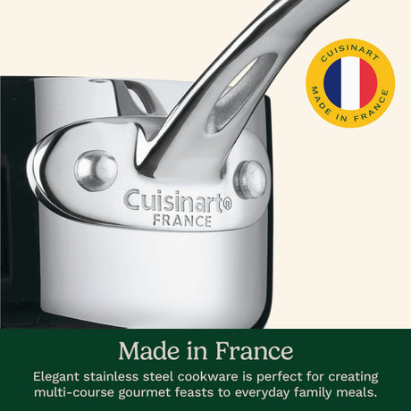 Cuisinart French Classic Tri-Ply Stainless Cookware 10 Piece Set, Silver