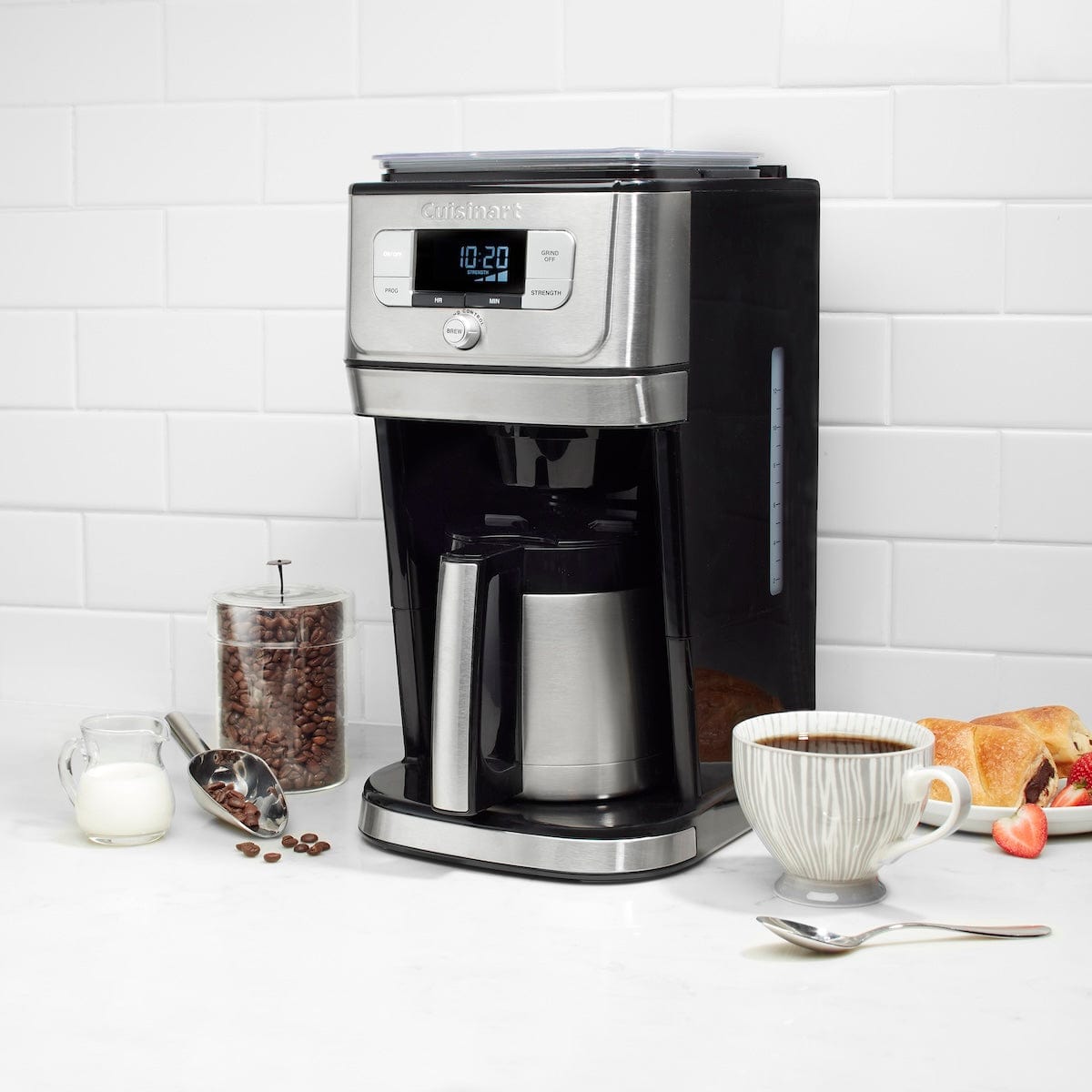 Cuisinart Fully Automatic 10 Cup Burr Grind & Brew Thermal Coffeemaker Silver - Certified Refurbished