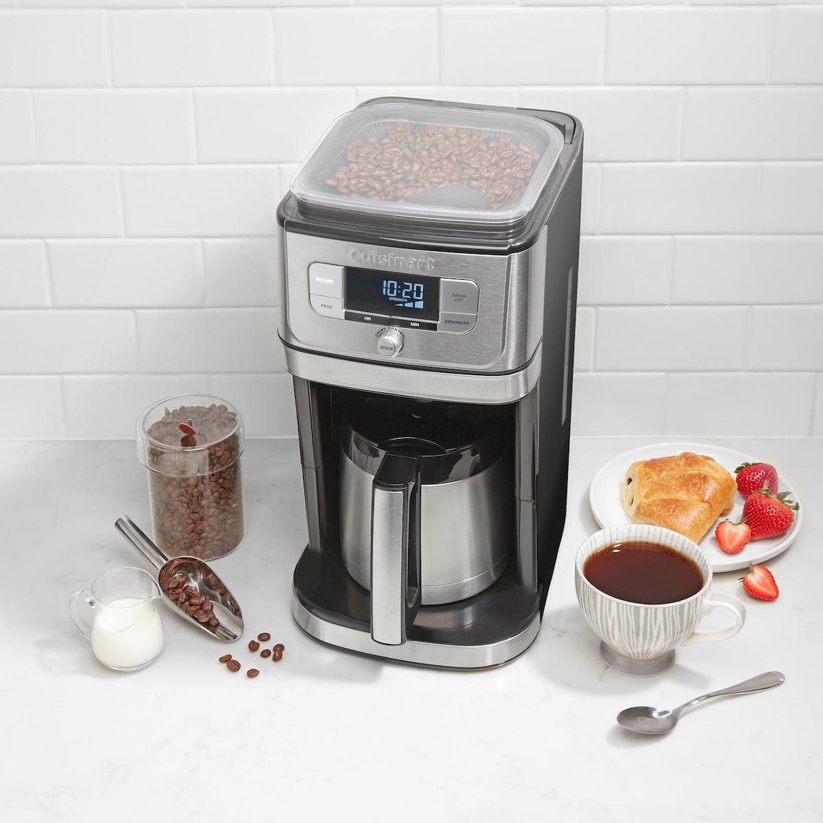 Cuisinart Fully Automatic 10 Cup Burr Grind & Brew Thermal Coffeemaker Silver - Certified Refurbished