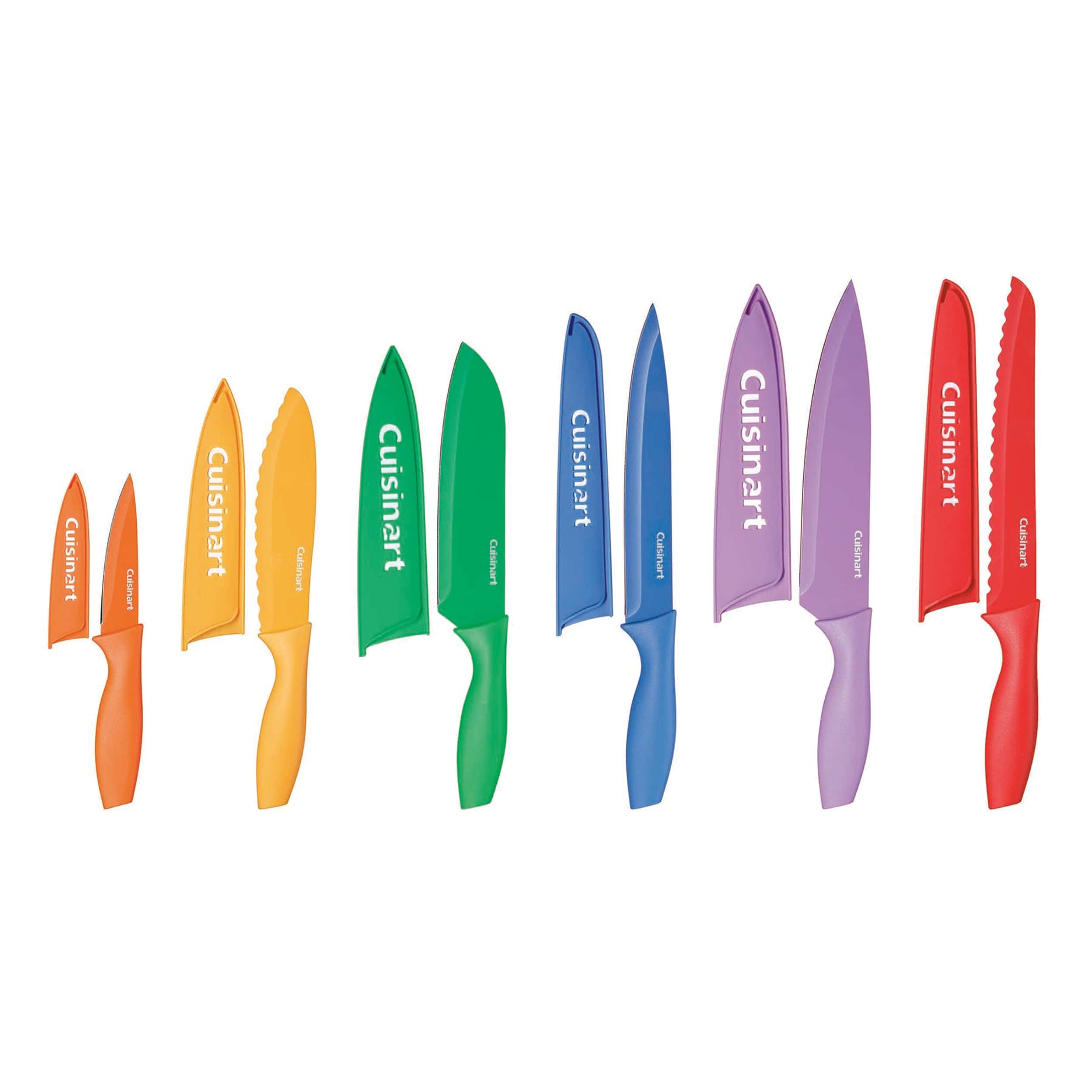 Cuisinart 12 Piece Nonstick Color Knife Set with Blade Guards, Multicolor