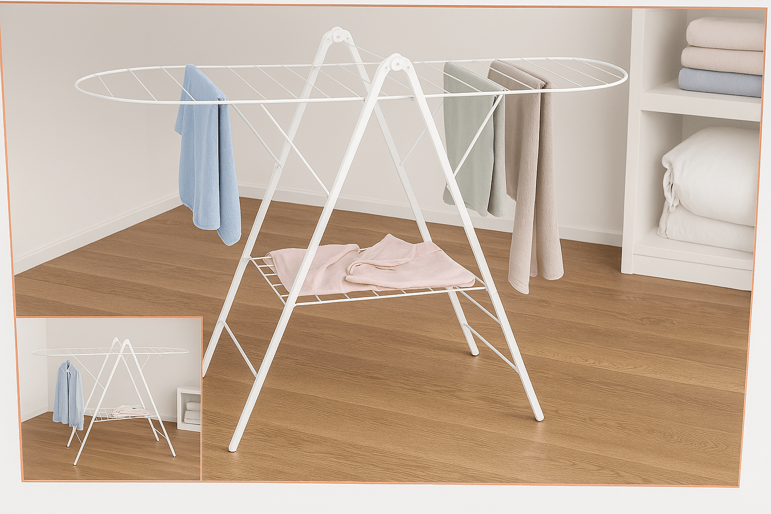 Squared Away Heavy Duty Gullwing Drying Rack, White Metal