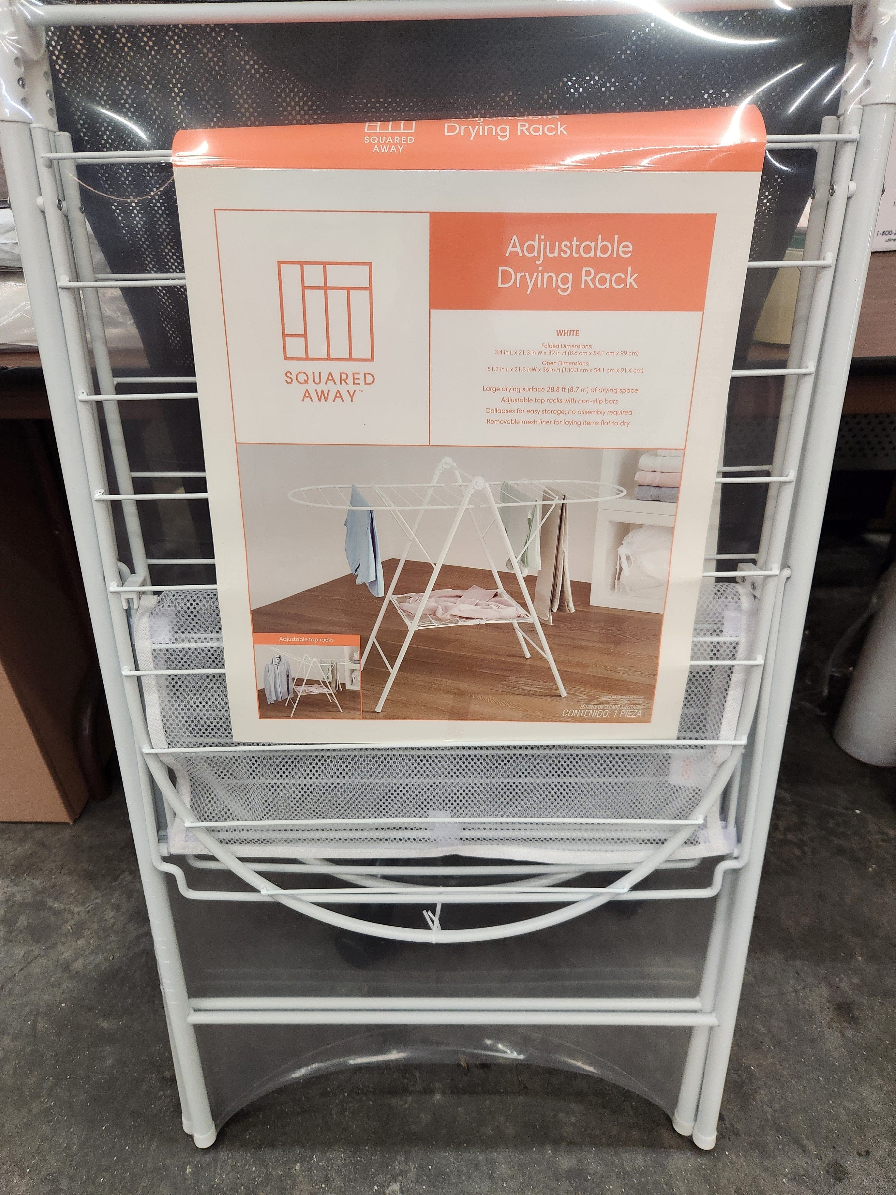 Squared Away Heavy Duty Gullwing Drying Rack, White Metal