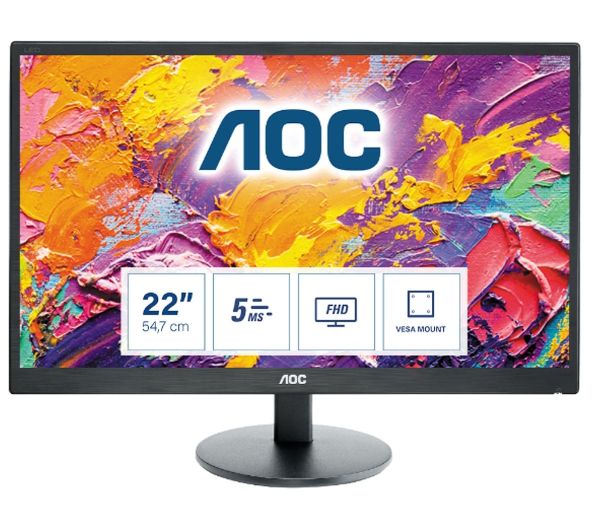 AOC 22" 1920 x 1080 60Hz FHD Monitor - Certified Refurbished