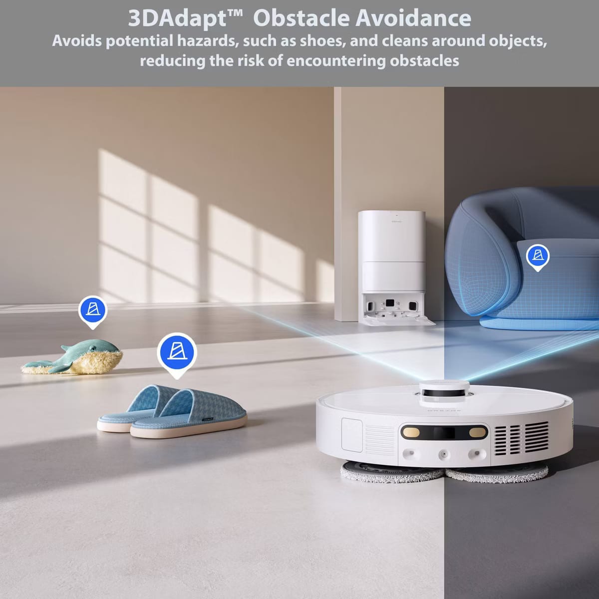 Dreame E30 Ultra Robot Vacuum and Mop with Self-Empty Base, Smart App & Voice Control, White