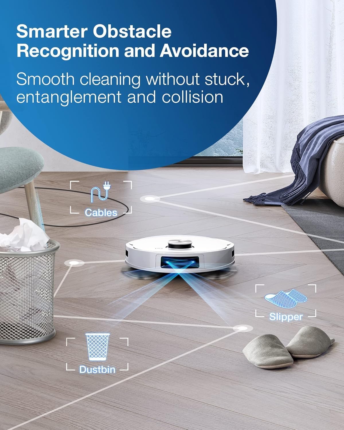 Ecovacs Deebot Teo+ Robot Vacuum & Mop Combo, Auto-Empty, 3000Pa, OZMO Pro 2.0, Built-In Air Freshener, White - Certified Refurbished