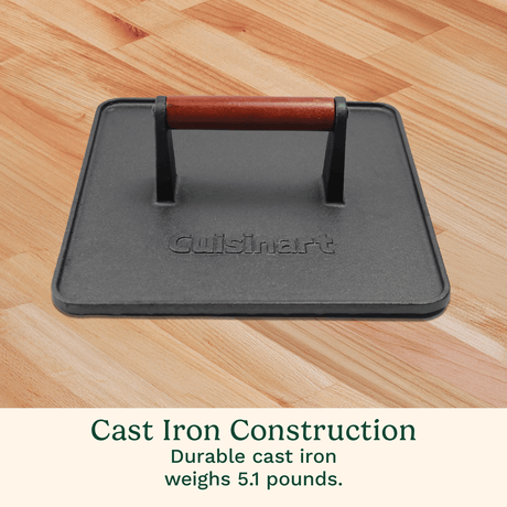 Cuisinart XL Cast Iron Griddle Press, 10"L x 10"W