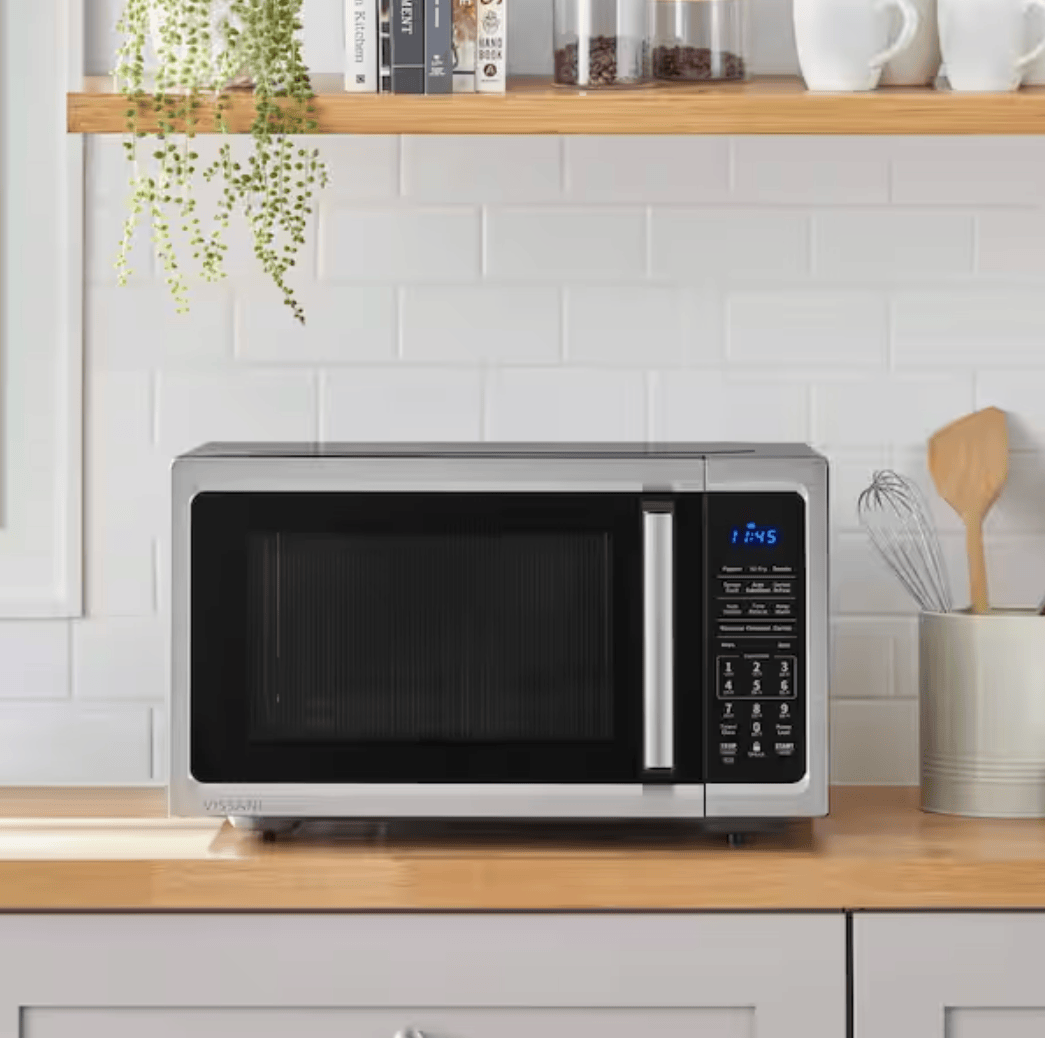 Vissani 1.5 cu. ft. 1000W Countertop Microwave with Air Fry and Sensor Cook, Stainless Steel - Certified Refurbished